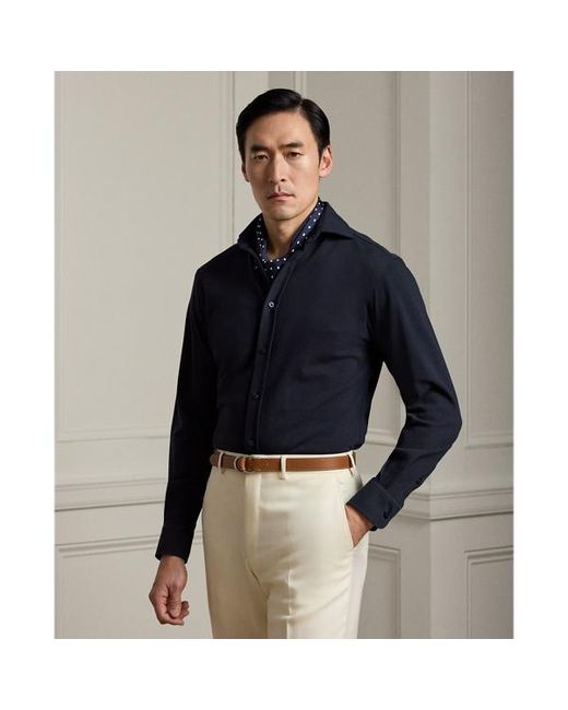 Ralph Lauren Knit Oxford Shirt in Blue for Men | Lyst
