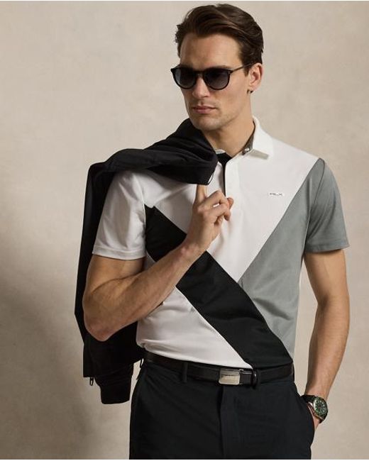 Ralph Lauren Gray Tailored Fit Performance Polo Shirt for men