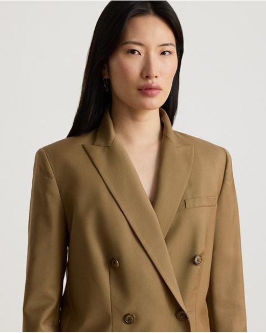 Ralph Lauren Brown Double-Breasted Wool Blazer