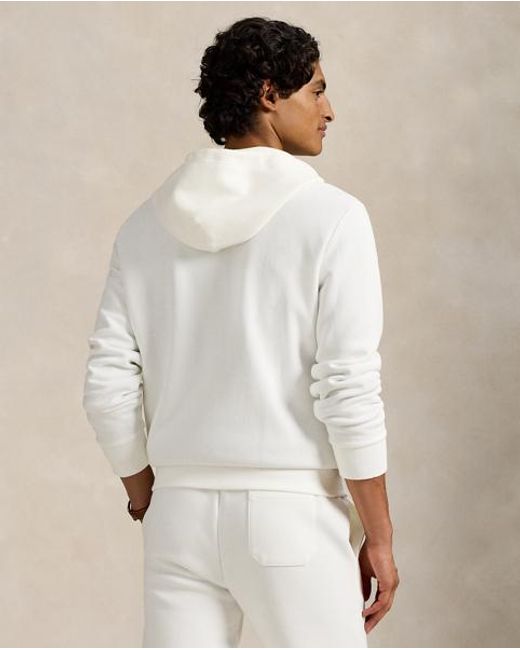Polo Ralph Lauren White Double-Knit Full-Zip Hoodie for men