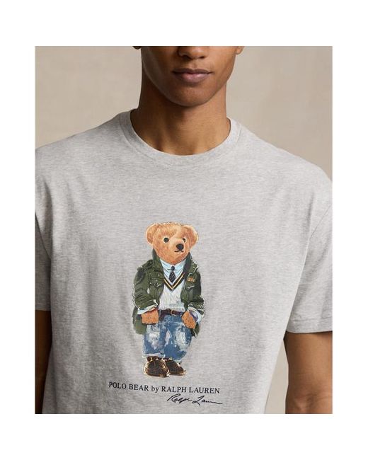 Polo Ralph Lauren Classic Fit Jersey T-shirt Met Polo Bear in het Gray voor heren