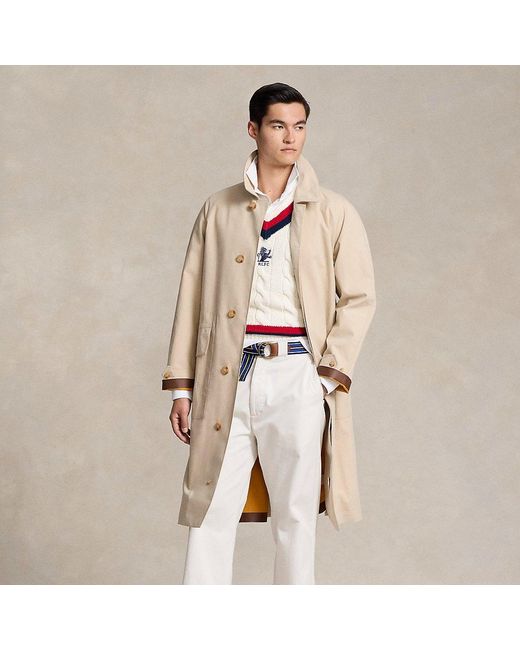 Polo Ralph Lauren Natural Bonded Cotton Belted Topcoat for men