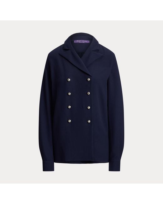 Ralph Lauren Blue Hemd Terrel Aus Seiden-Cady