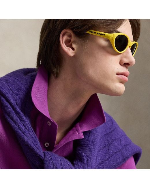 Polo Ralph Lauren Purple Polo Sport Oval Sunglasses for men
