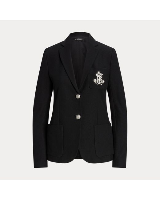 Ralph Lauren Black Patch Jacquard Blazer