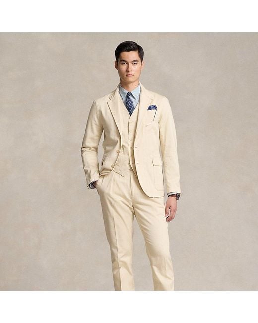 Ralph Lauren Natural Buckled Chino Suit Trouser for men