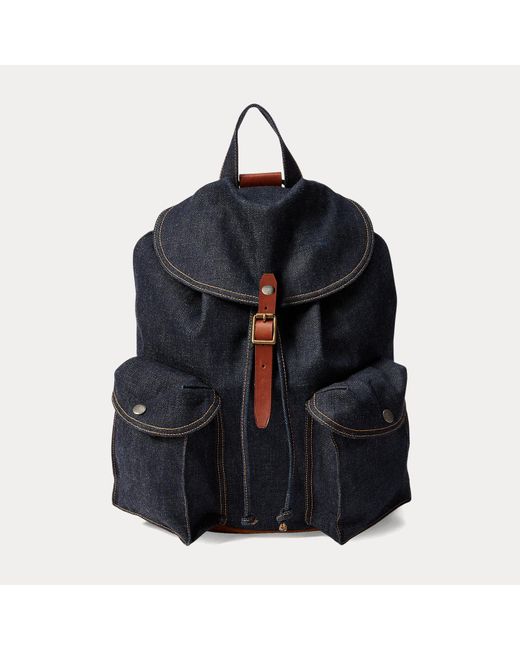 RRL Blue Denim Rucksack for men