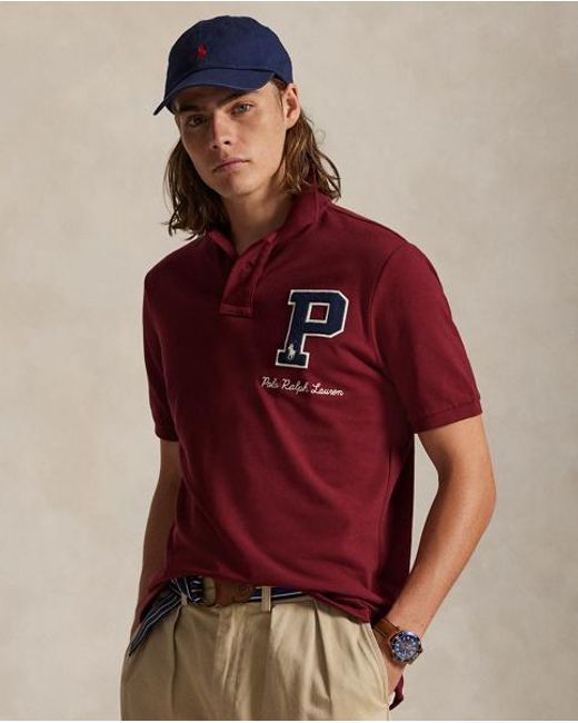 Polo Ralph Lauren Classic-Fit College-Poloshirt Aus Piqué in Red für Herren