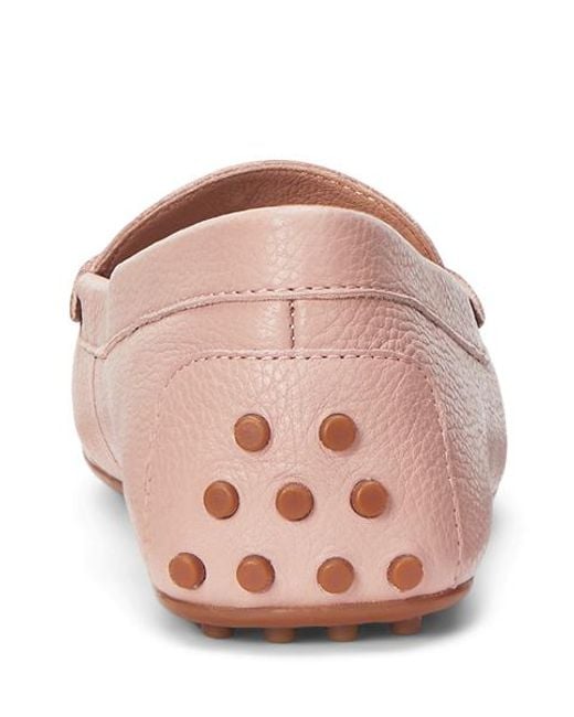 Ralph Lauren Pink Loafer Barnsbury Aus Narbenleder