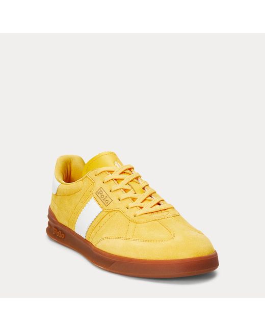 Ralph Lauren Yellow Sneaker Heritage Aera Aus Wildleder