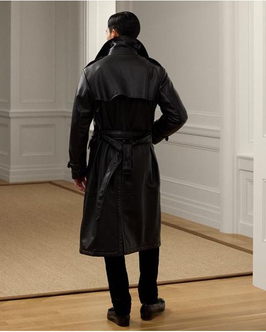 Ralph Lauren Ledertrenchcoat Keating in Black für Herren