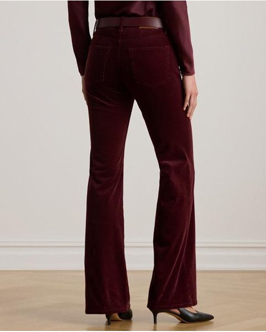Ralph Lauren Red High-Rise Corduroy Flare Trousers