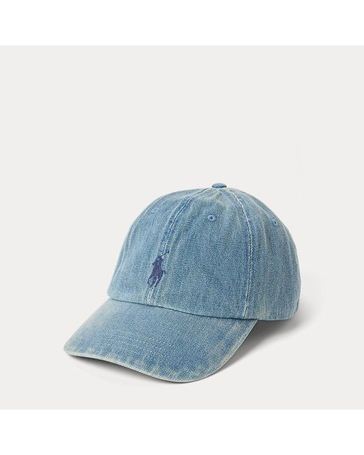 Cappellino denim di cotone indaco di Polo Ralph Lauren in Blue da Uomo