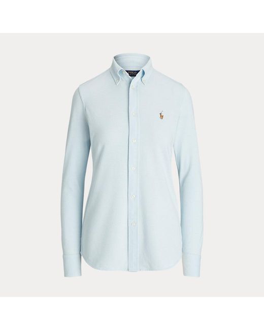 Polo Ralph Lauren Slim Fit Knit Cotton Oxford Shirt in Blue Lyst UK