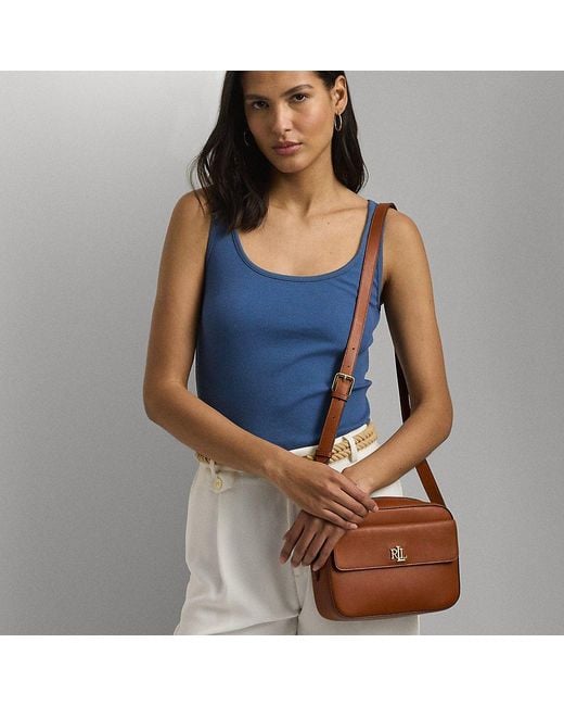 Ralph Lauren Blue Mittelgroße Kameratasche Marcy aus Leder