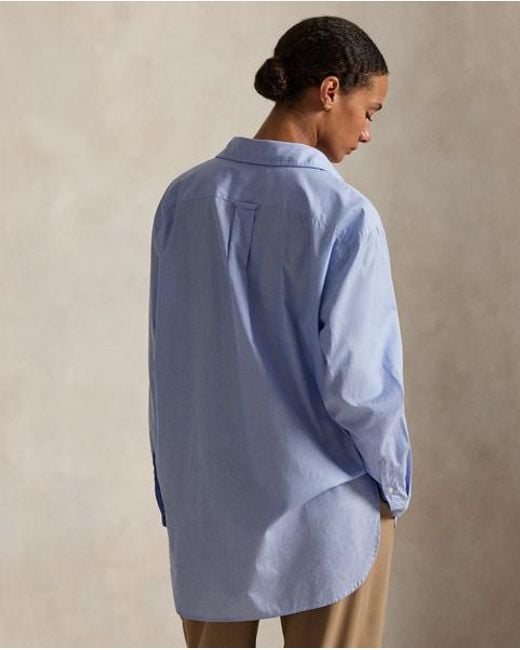 Ralph Lauren Blue Relaxed Fit Cotton Poplin Shirt
