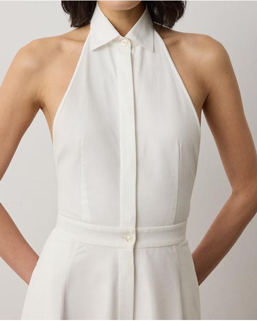 Ralph Lauren White Eldred Cotton Piqué Day Dress