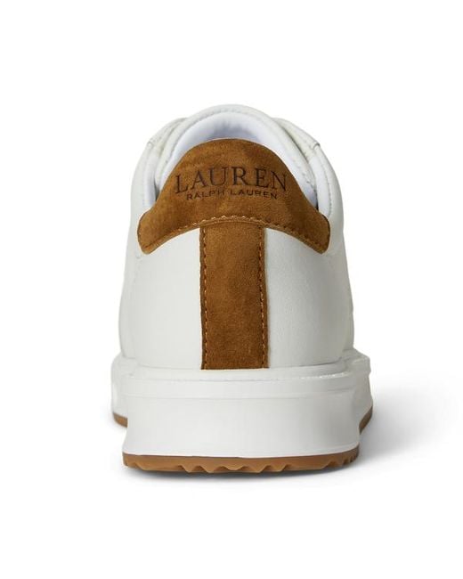 Sneaker Ainsley in pelle e camoscio di Ralph Lauren in White