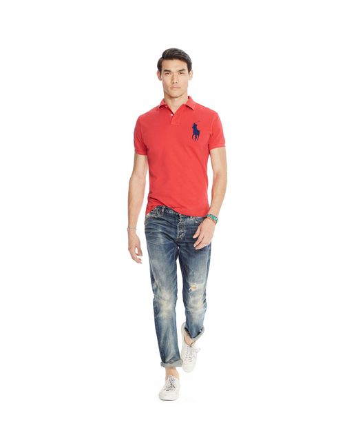 Polo Ralph Lauren Red Cotton Interlock Polo Shirt for men