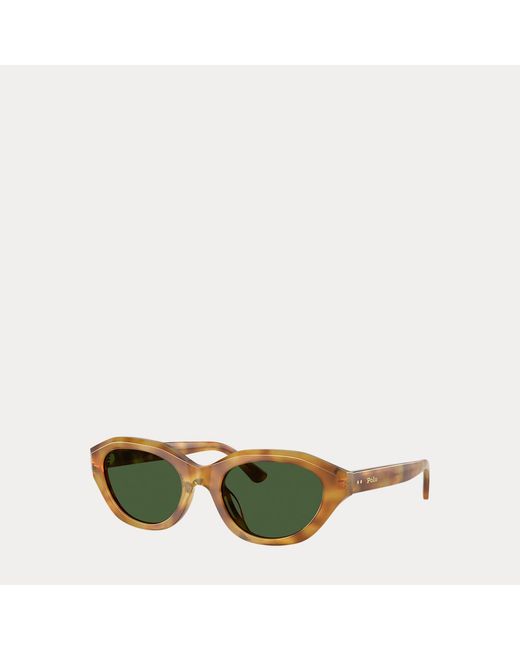 Ralph Lauren Black Polo Rectangle Cat-Eye Sunglasses