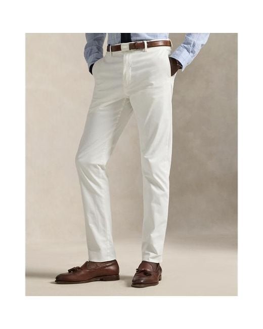 Polo Ralph Lauren White Jarrett Slim Fit Sateen Trouser for men
