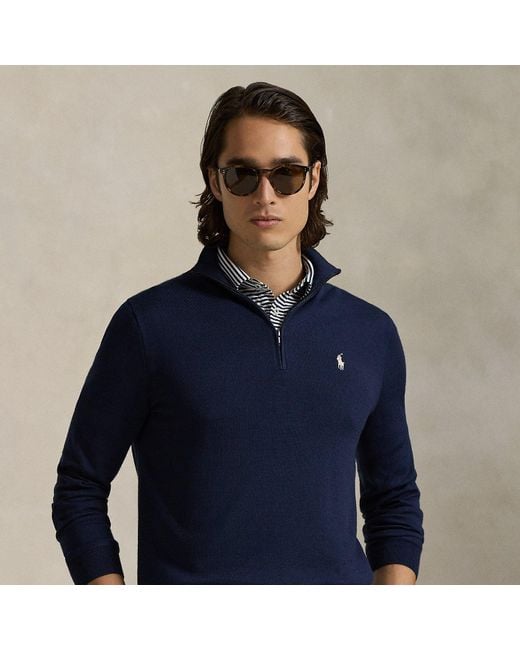 Pull Demi-Zippé Performance Ralph Lauren pour homme en coloris Blue