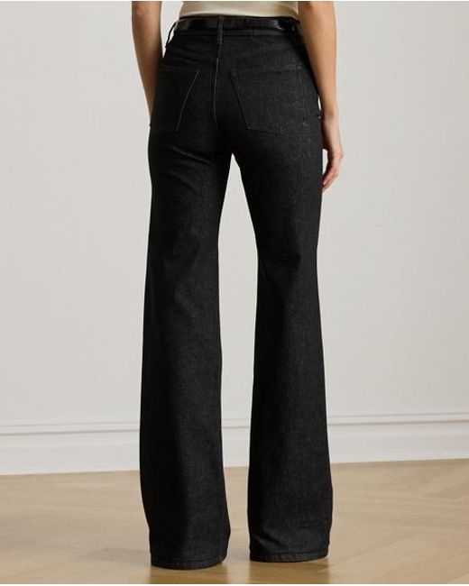 Jean Flare Taille Haute Ralph Lauren en coloris Black