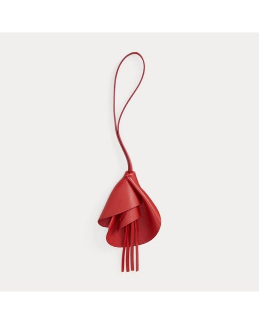 Ralph Lauren Red Floral Lambskin Bag Charm