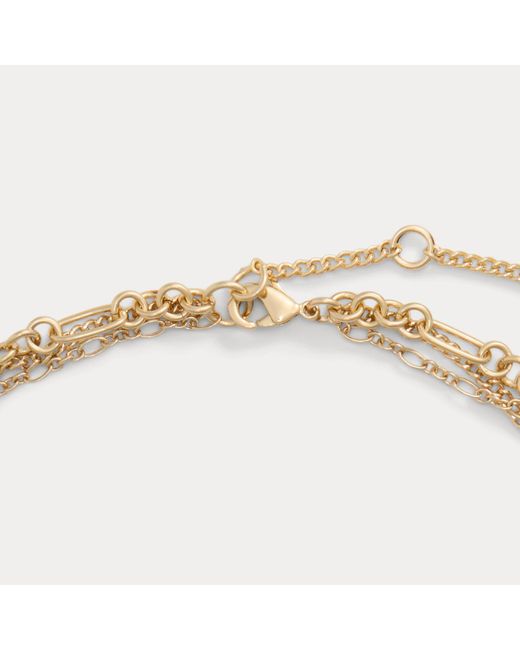 Ralph Lauren Metallic Layered-Tone Logo Pendant Necklace