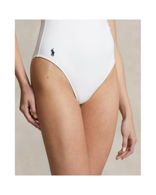 Polo Ralph Lauren White Scoopback One-piece Swimsuit