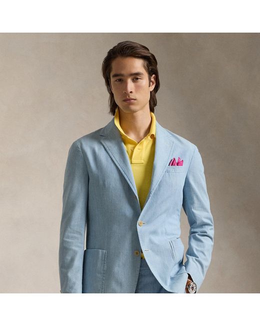 Ralph Lauren Blue Chambray Suit Jacket for men