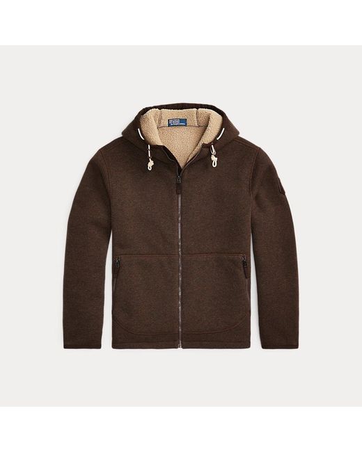 Polo Ralph Lauren Fleece-Kapuzenjacke mit Reißverschluss in Brown für Herren