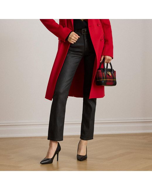 Jean Droit 7/8 Taille Haute Enduit Ralph Lauren en coloris Red