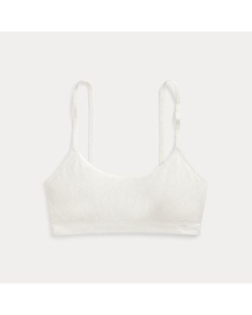 Ralph Lauren White Floral Scoopneck Bralette