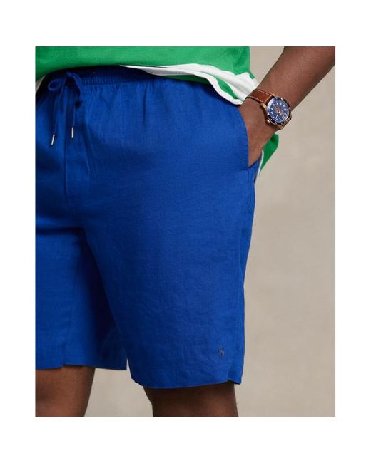 Ralph Lauren Große Größen - Leinenshorts Polo Prepster in Blue für Herren