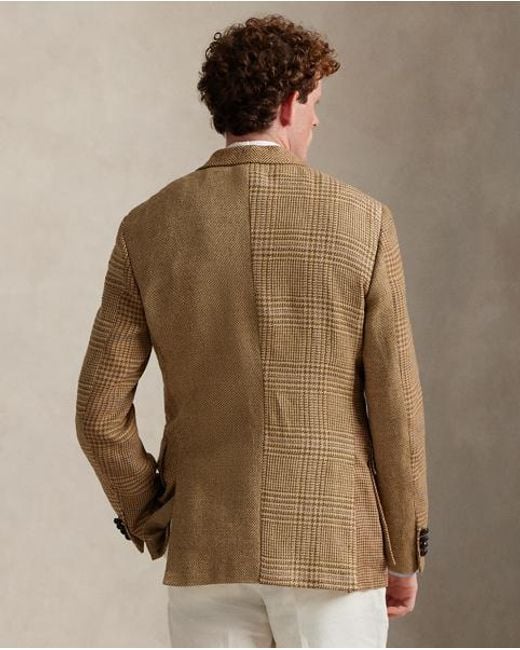 Polo Ralph Lauren Brown The Rl67 Patchwork Linen-Blend Jacket for men