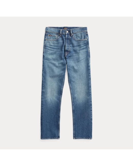 Polo Ralph Lauren Hoge Ruime Rechte Cropped Jeans in het Blue