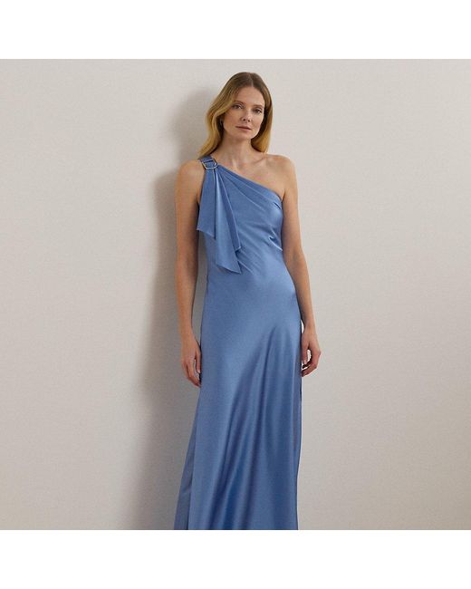 Robe Asymétrique En Charmeuse De Satin Ralph Lauren en coloris Blue