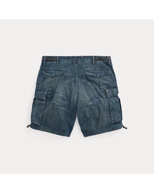 RRL Blue Ralph Lauren Regiment Sedgwick Denim Cargo Short for men
