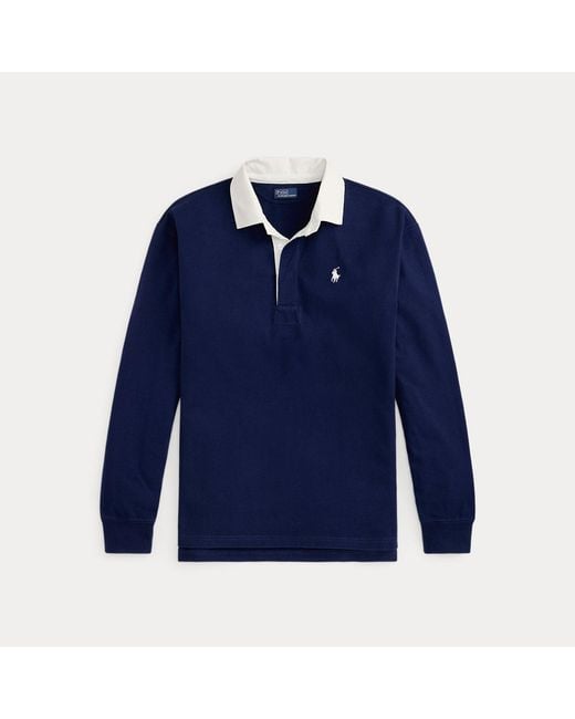 Polo Ralph Lauren Blue Oversize Cotton Rugby Shirt