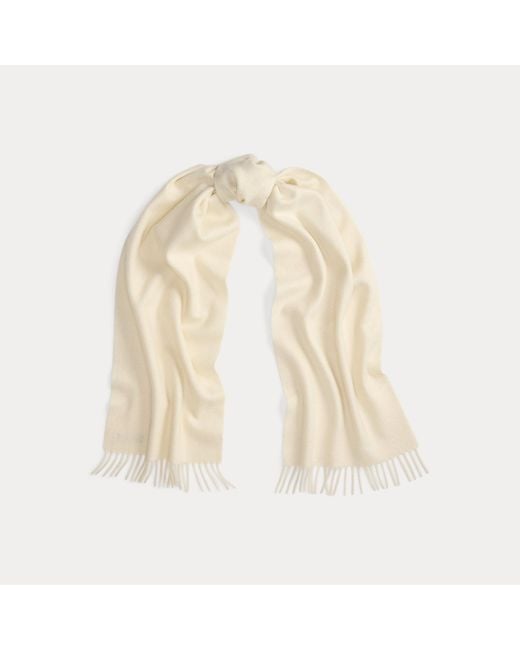 Ralph Lauren Natural Ralph Lauren Fringe-Trim Cashmere Scarf