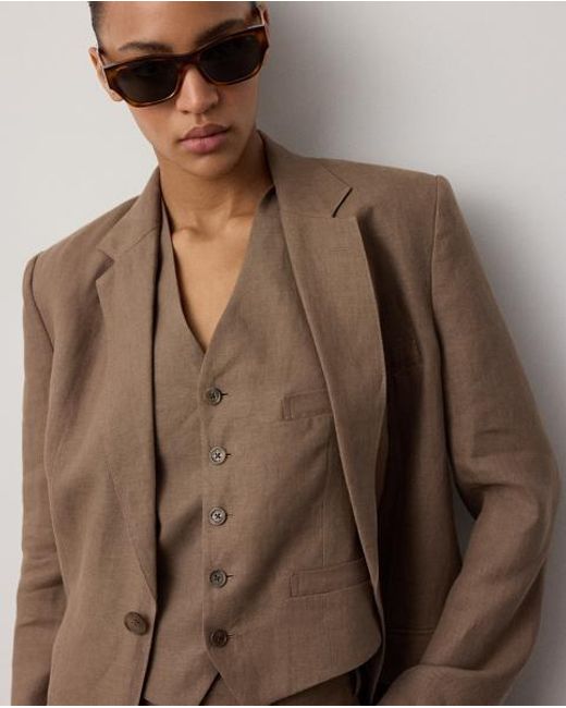 Ralph Lauren Brown Marcy Linen Jacket