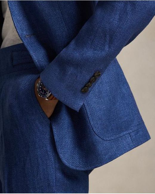 Polo Ralph Lauren Blue Polo Tailored Fit Summer Tweed Jacket for men