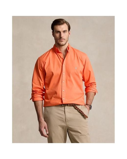 Ralph Lauren Orange Big & Tall - Garment-dyed Twill Shirt for men