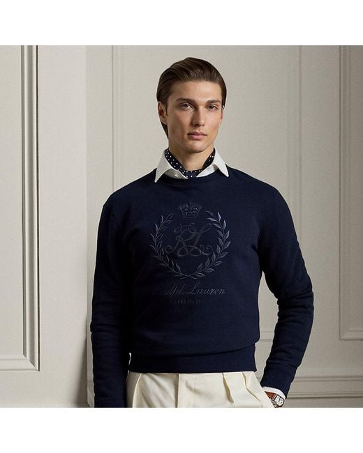 Sudadera De Felpa Con Escudo Bordado Ralph Lauren de hombre de color Blue