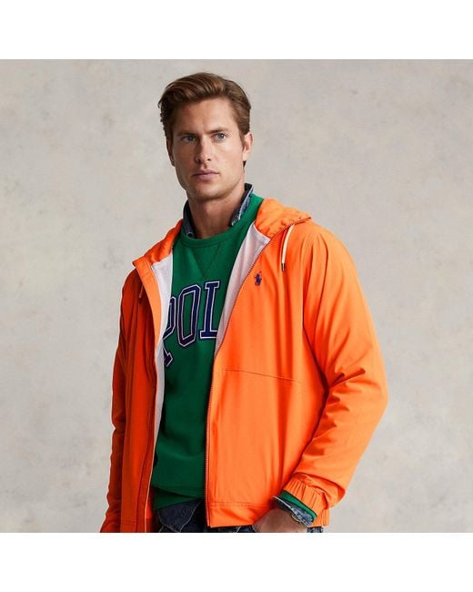 Polo Ralph Lauren Orange Packable Water-Repellent Hooded Jacket for men