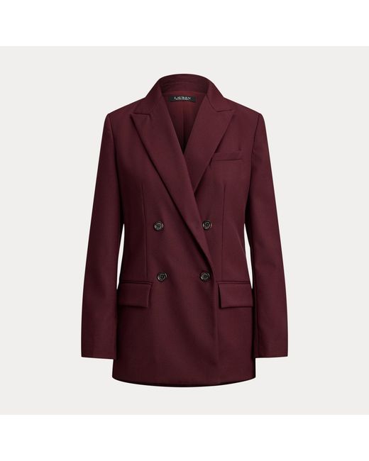 Ralph Lauren Brown Double-Breasted Wool-Blend Twill Blazer