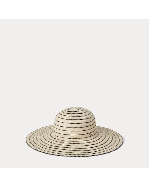 Lauren by Ralph Lauren Natural Striped Straw Sun Hat