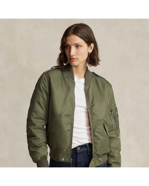 Polo Ralph Lauren Green Reversible Down Bomber Jacket