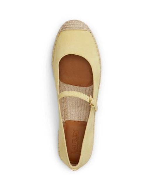 Ralph Lauren Natural Luize Suede Mary Jane Espadrille